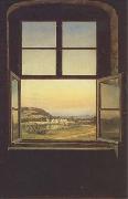johann christian Claussen Dahl View through a Window to the Chateau of Pillnitz (mk09) oil painting picture wholesale